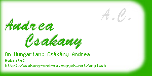 andrea csakany business card